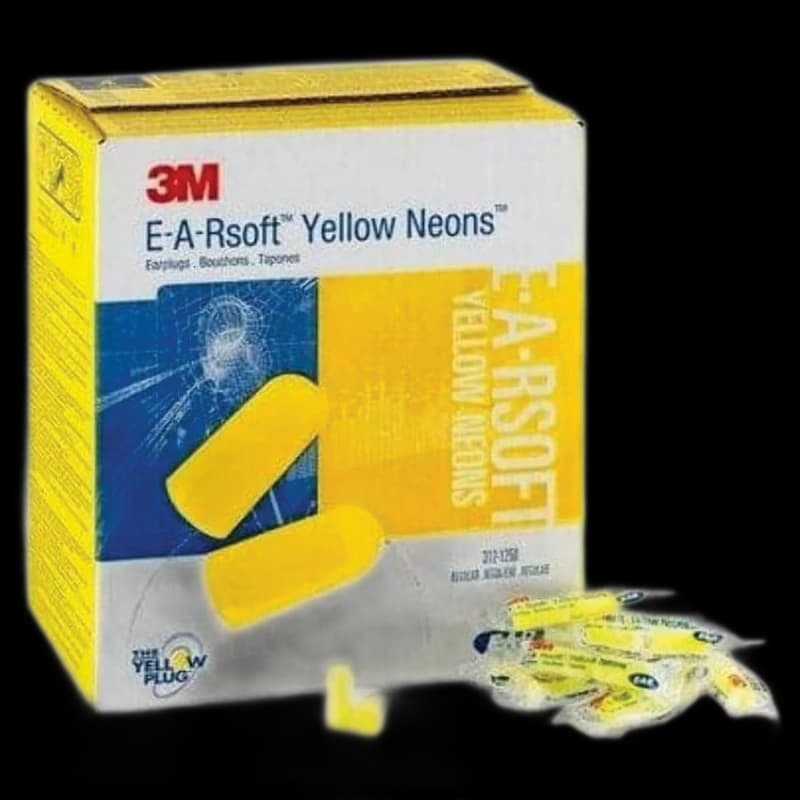 3M Ear Soft Yellow Corded Earplugs Disposable 200 pairs box