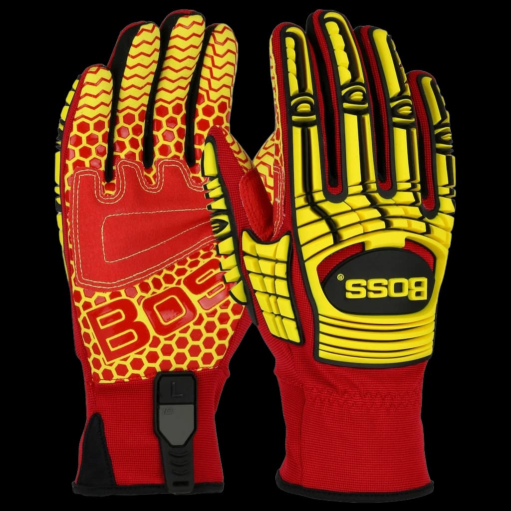 Boss Synthetic Leather Palm with Red Silicone Grip and Spand
