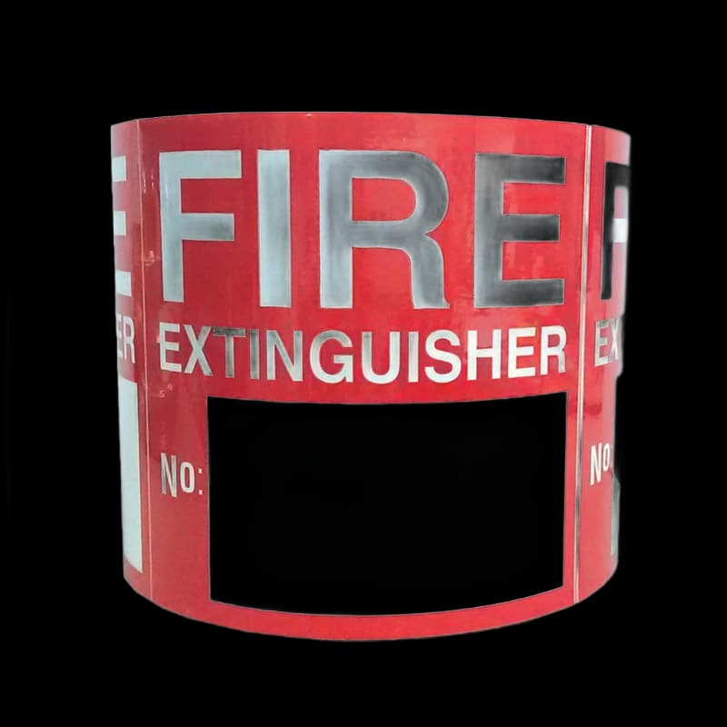 Fire Extinguisher Numbering Adhesive Stickers 4 X 4 Battery