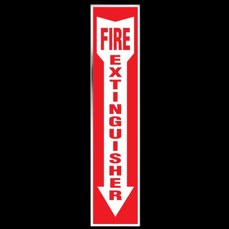 Fire Extinguisher Sign 18 x 4 Red Arrow