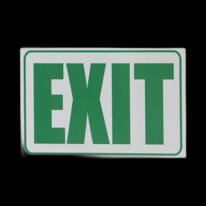 Exit Sign 8 x 12 Green on White Reflective PVC