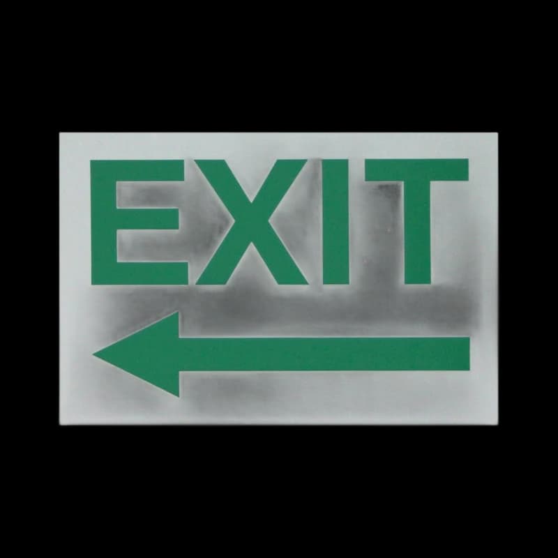 Exit Sign 8 x 12 Green on White Reflective PVC Left Arrow