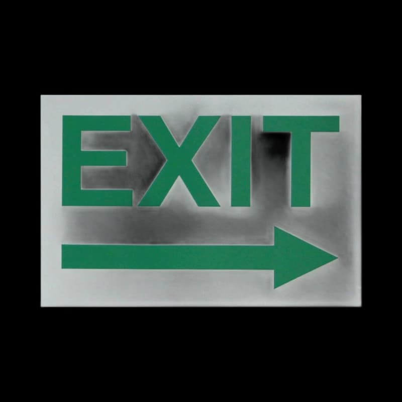 Exit Sign 8 x 12 Green on White Reflective PVC Right Arrow