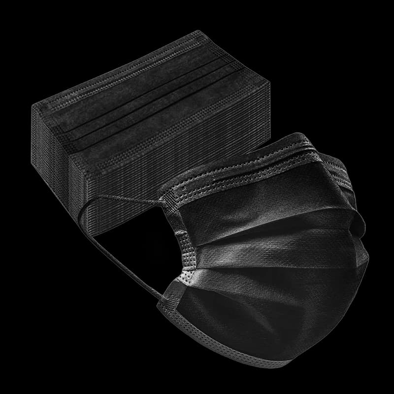 Black Disposable Earloop Face Mask 50pcs box