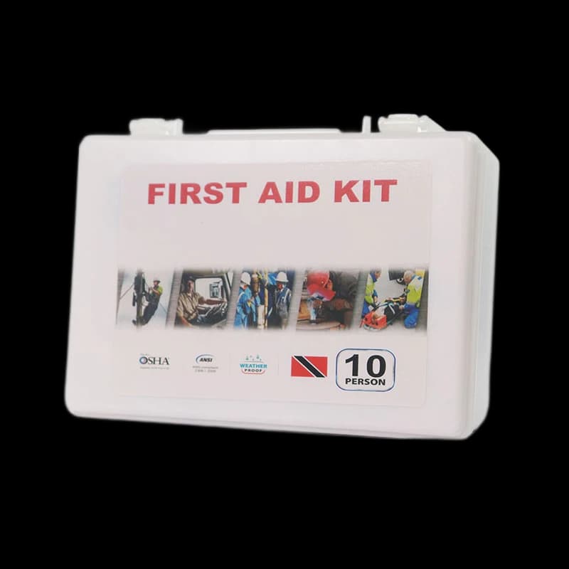 First Aid Kit 10 person poly white case