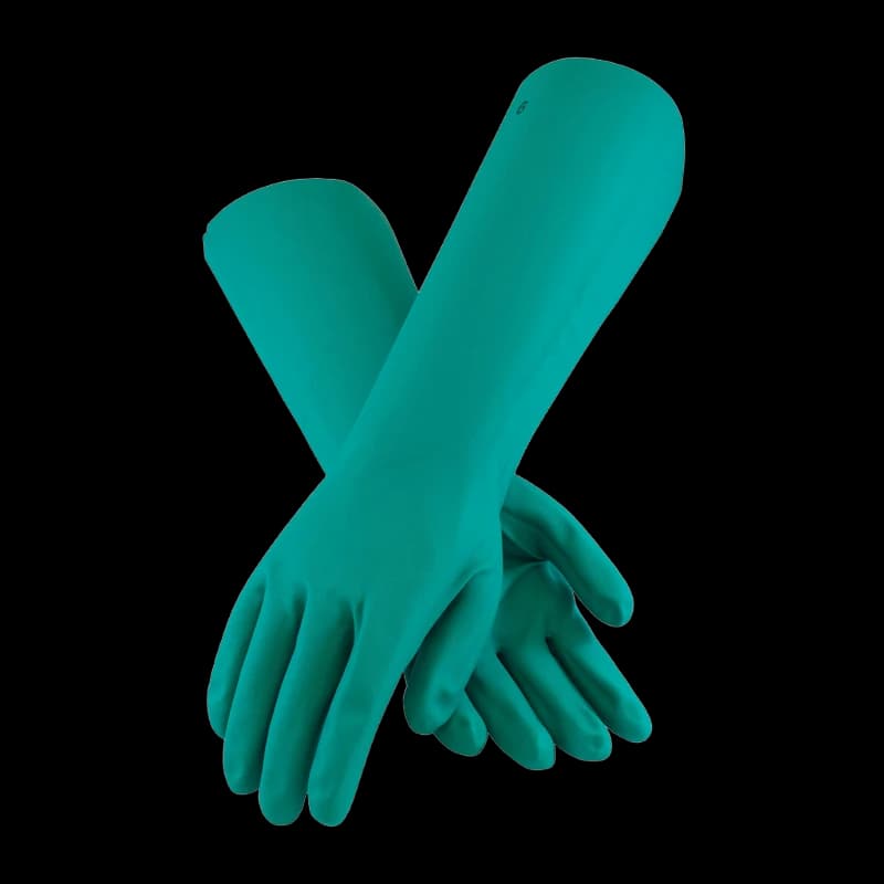 Green Nitrile Chemical Resistant Gloves 22 Mil