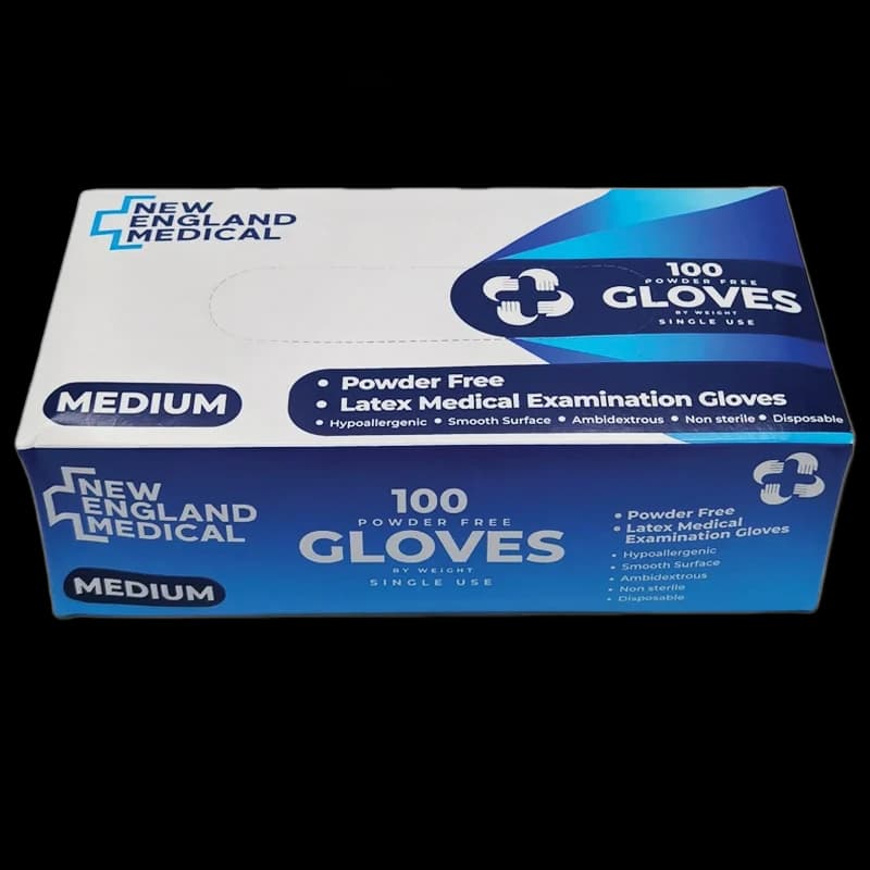 New England Powder Free Latex Examination Gloves 100 Box